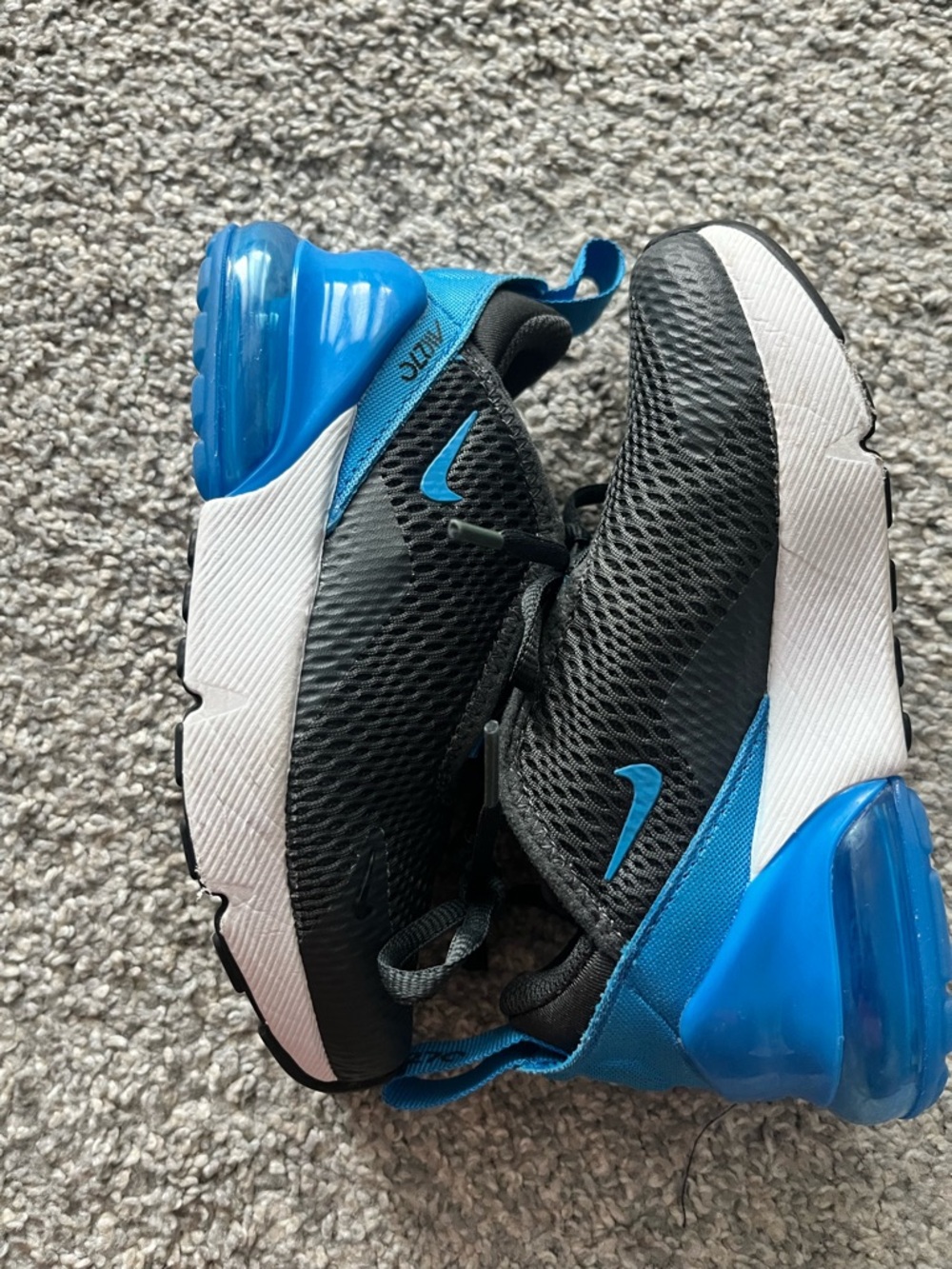Nike Kids Black and Blue Air Max 270 Sneakers